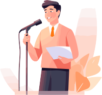 可商用演讲男生插画素材