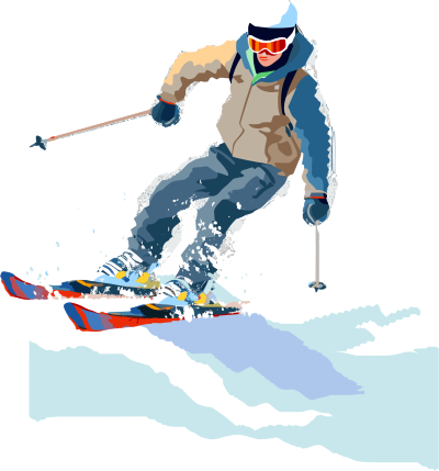 过去式滑雪矢量角色插画