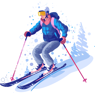 透明背景滑雪运动员高清插画设计