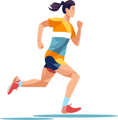 跑步的女性平面插画设计素材