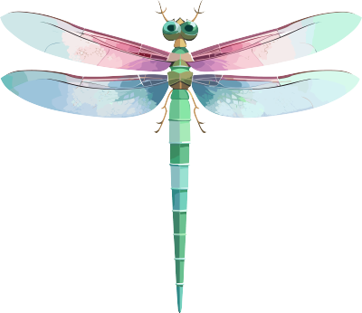 透明背景的蜻蜓插画