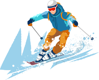 滑雪运动员滑雪矢量插画