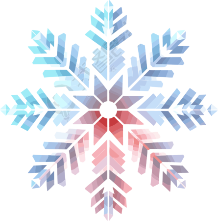 透明背景的雪花插画元素