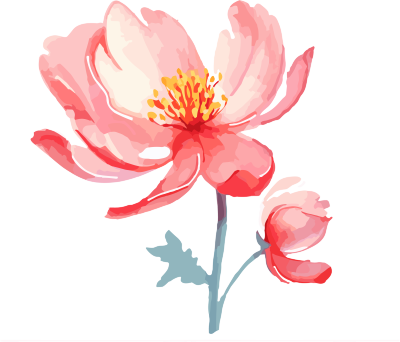 花卉矢量粉彩扁平插画