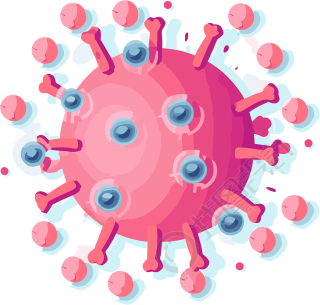 粉色病毒插画设计