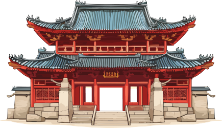 雄伟东方建筑插画设计