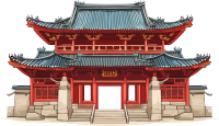 雄伟东方建筑插画设计