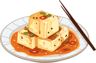 美味豆腐辣椒酱图形素材