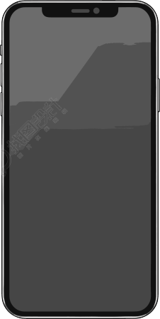 白色背景上的黑色iPhone X屏幕模拟模板