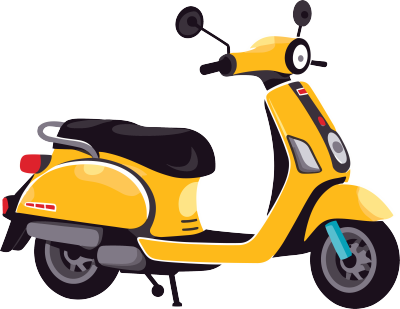 黄色摩托车高清PNG透明背景图形素材