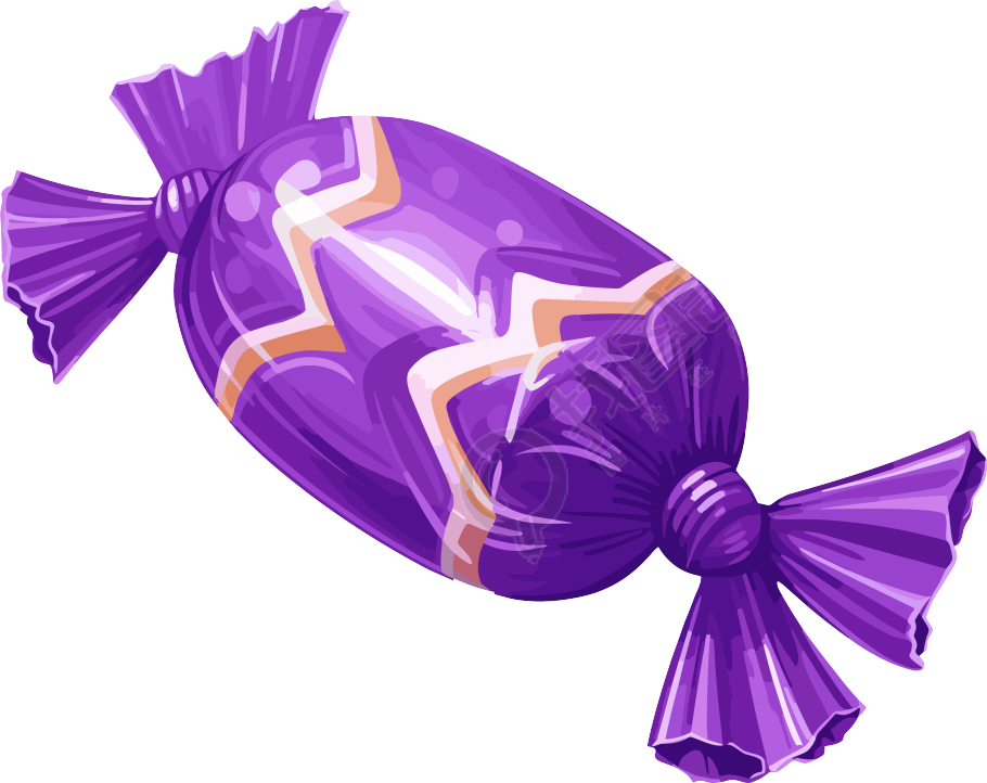 紫色包装糖果插画设计