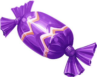 紫色包装糖果插画设计