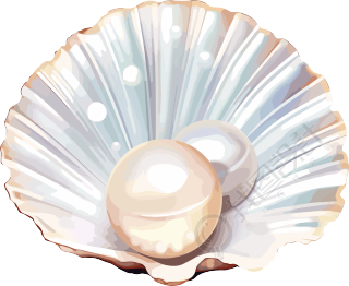 丰富象征意义的风格单一贝壳内的珍珠