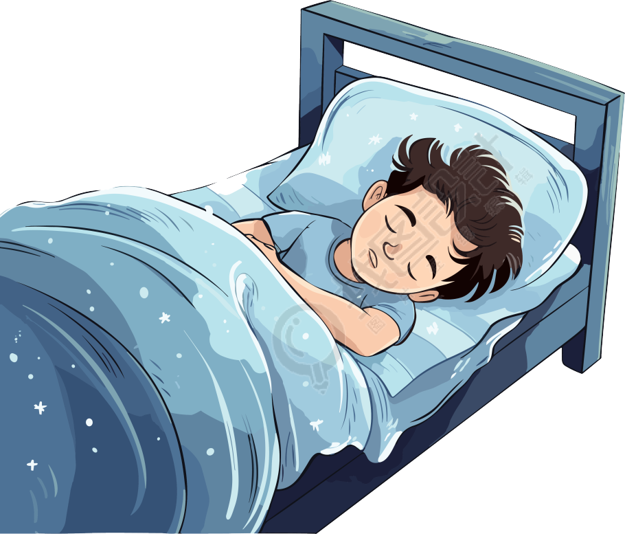 插画设计睡眠男孩高清PNG图形素材
