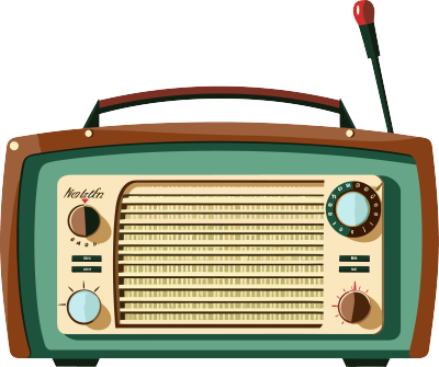 卡通风格复古收音机