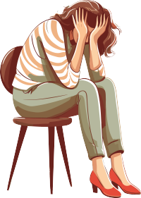 插画设计痛苦中的女性元素