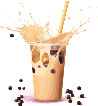 高清图形素材泼溅的珍珠奶茶