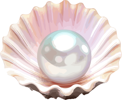 寓意丰富的单颗珍珠贝壳内部图案设计