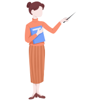 正在上课的语文老师插画PNG