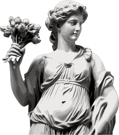 希腊罗马风格黑白图案女性雕塑PNG素材