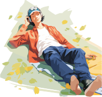 享受凉爽的平面插画设计