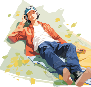 享受凉爽的平面插画设计