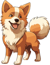 传统风格的卡通犬动态图素材