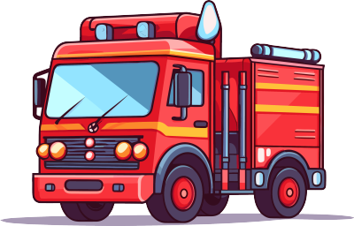 卡通风格消防车图标免费下载