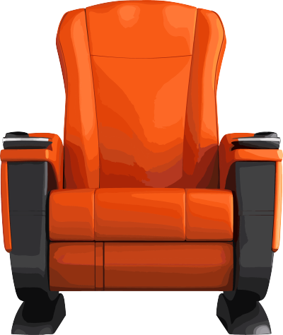 暗橙色和深灰色风格的电影院座椅