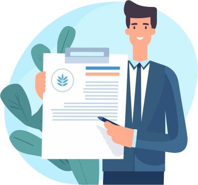 求职手持简历的扁平插画素材