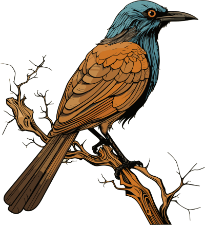 蓝嘴棕色鸟动态GIF图形素材