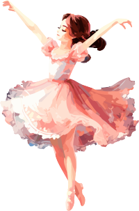 透明背景的少女芭蕾插画素材