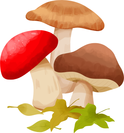 水彩卡通蘑菇元素