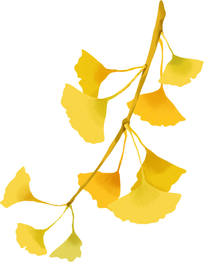 银杏叶水彩创意设计素材