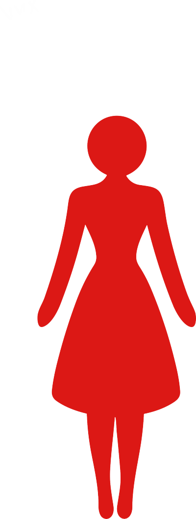 红色女性洗手间标志图标素材