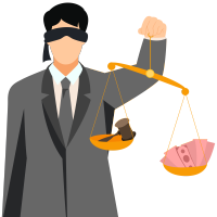 政府工作人员手拿公平秤插画PNG素材
