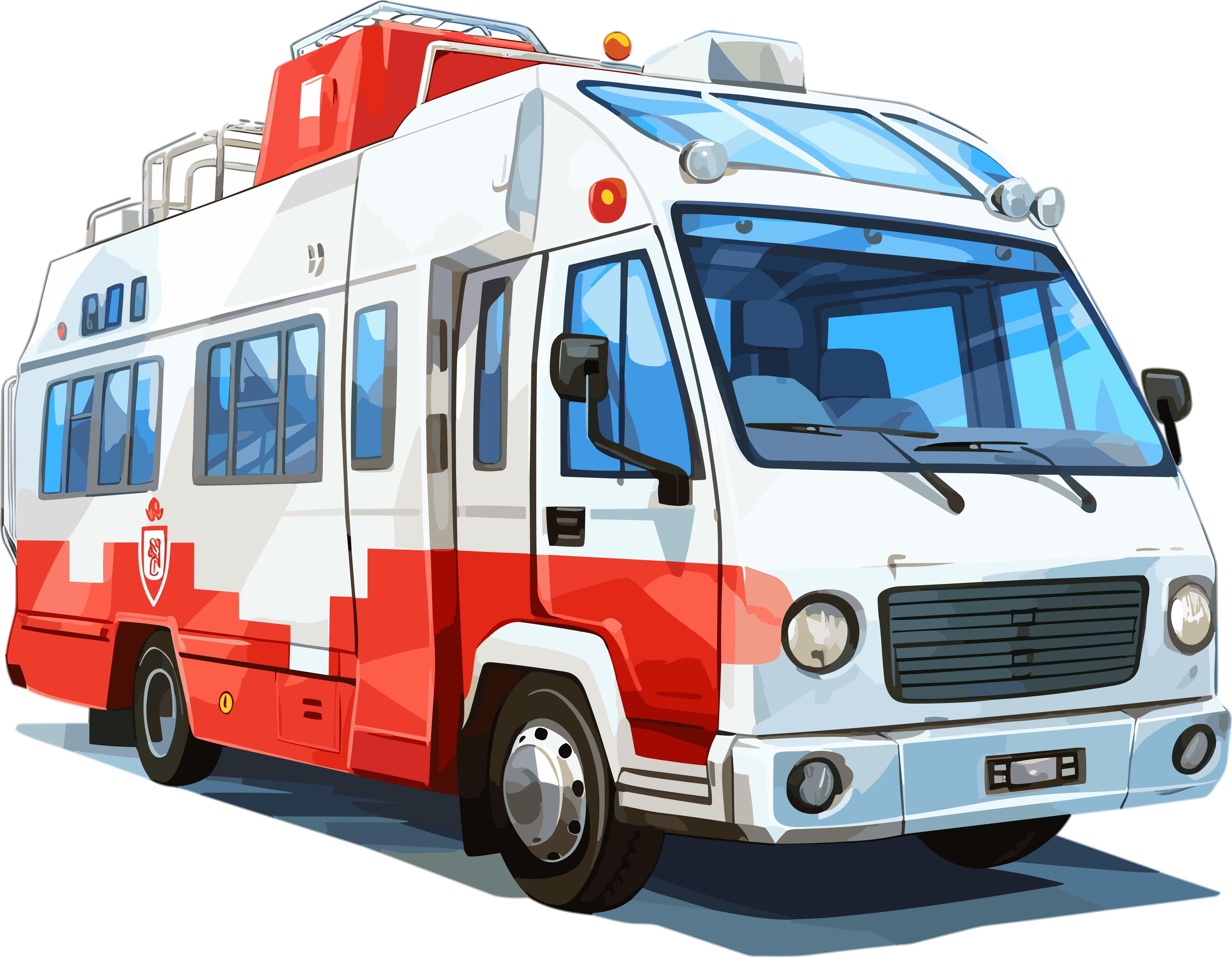商用手绘医用医疗交通工具救护车插图素材图片-图行天下素材网