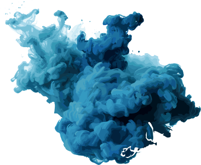 爆炸色彩抽象蓝烟白底PNG图形素材