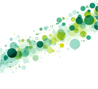 水彩画绿色圆圈透明背景插画