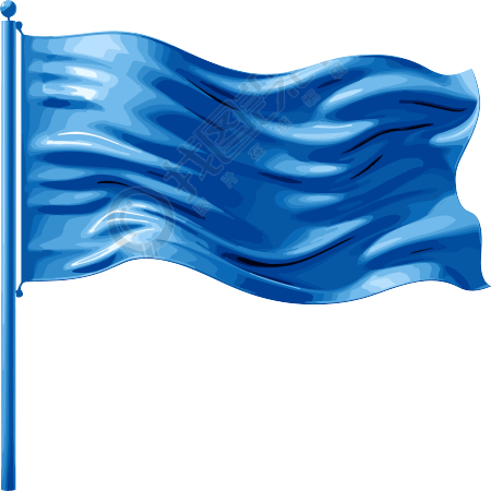 蓝色旗帜高清透明PNG图形素材