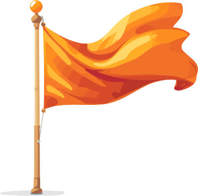 传世之美透明背景橙色旗帜PNG素材