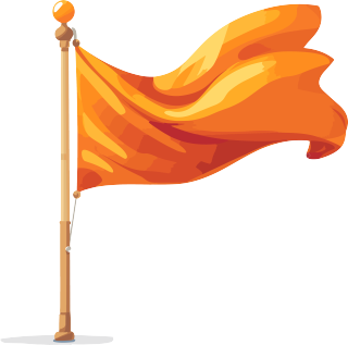传世之美透明背景橙色旗帜PNG素材