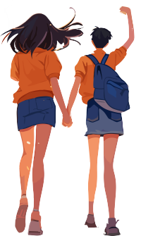 动漫风美少女游轮插画素材