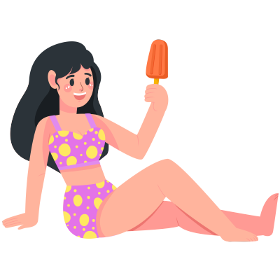 夏季吃冰激凌的女孩