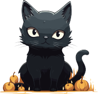 万圣节黑猫矢量插画素材