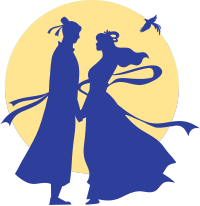 七夕织女与牛郎剪影元素