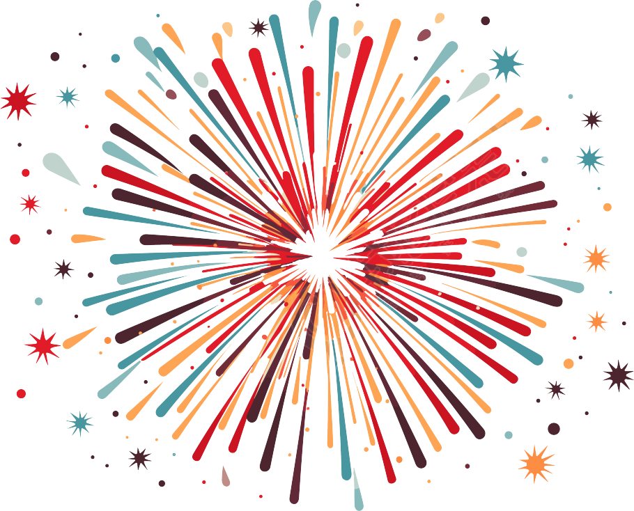 新年烟火矢量插画