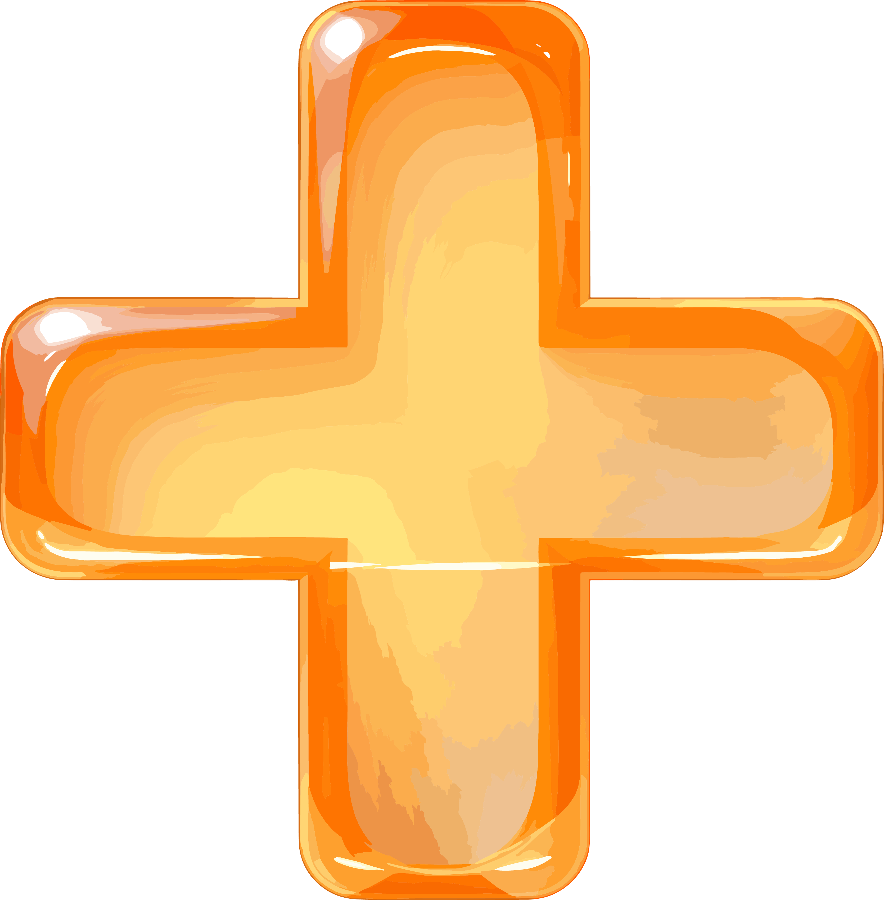 橙色十字符号透明背景PNG图形素材