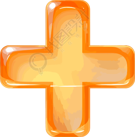 橙色十字符号透明背景PNG图形素材