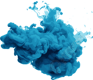 透明背景蓝色烟雾PNG素材
